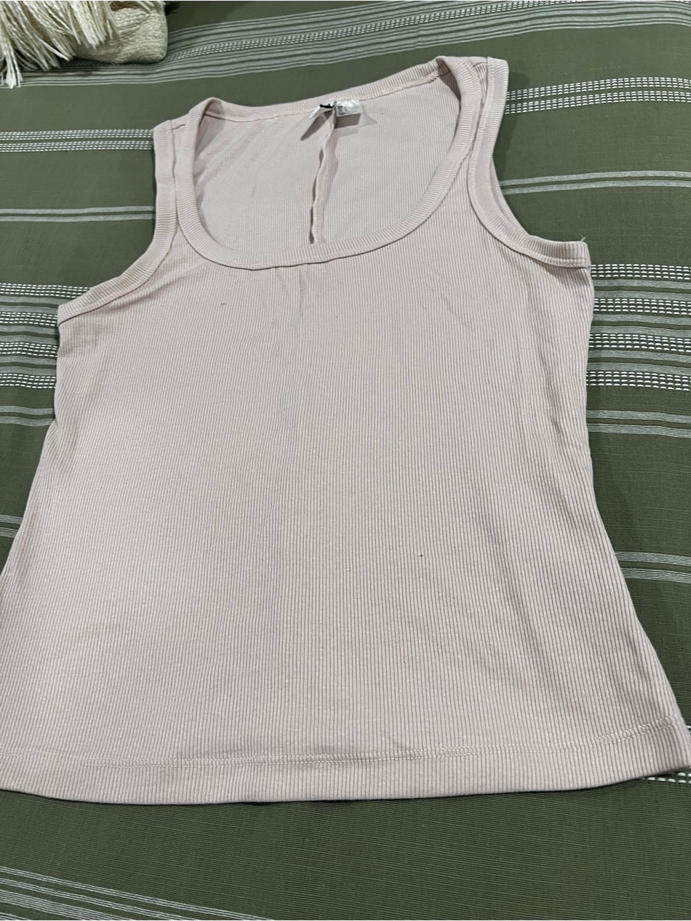 H&M Light Pink Ribbed Tank Top